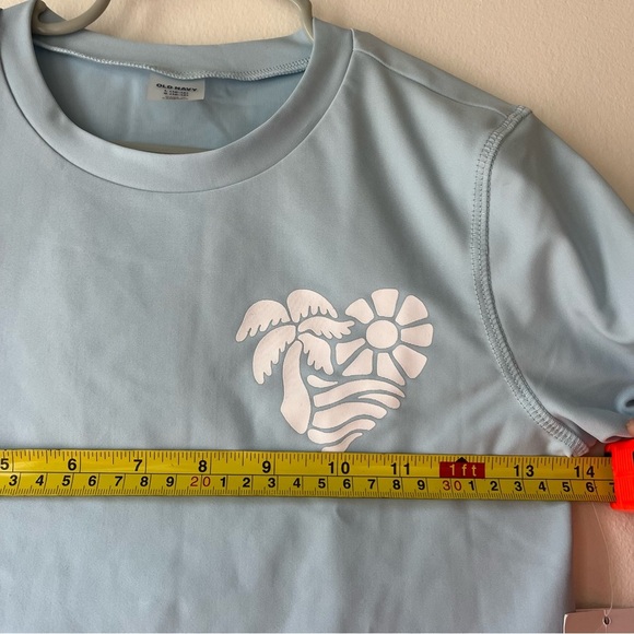 Old Navy Girls Blue Rash Guard Swim Shirt L (10–12) | UPF 40 Sun Protection - Picture 7 of 8